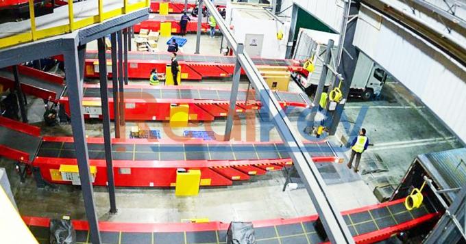 Realkey telescopic belt conveyor in operation at a โลจิสติกส์ hub