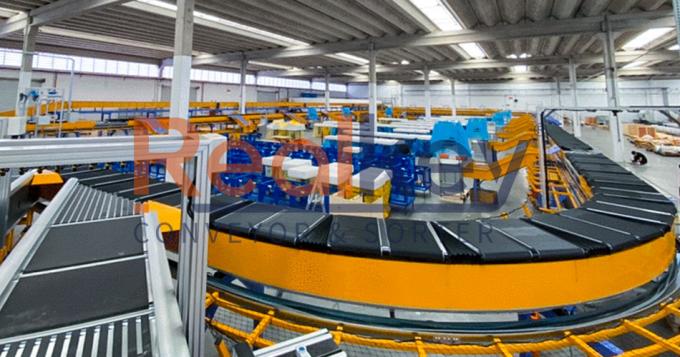 Realkey Cross Belt Sorter system in operation showing parซีอีl sorting proซีอีss